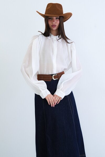 VAGGON Balloon Sleeve Oversize Shirt