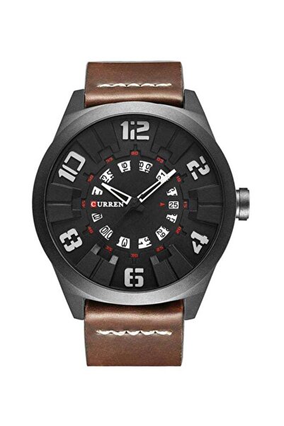 Curren Men's Water Resistant Analog Watch 8258 - 49 mm - Coffee