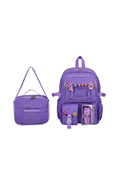 Royal Glow Geantă pentru școala primară în stil Kawaii cu ursuleț de pluș și ...