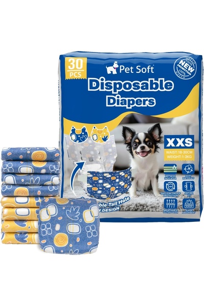 FOXMAG24 Disposable dog diapers, adjustable, female, XXS (14-24 CM)