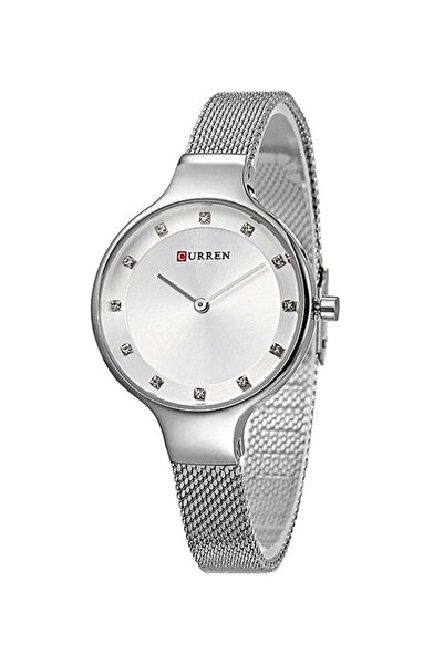 Curren ساعة نسائية تناظرية مقاومة للماء مصنوعة من الفولاذ المقاوم للصدأ