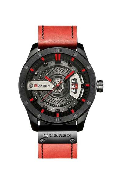 Curren men Water Resistant Analog Watch 8301 - 45 mm - Red
