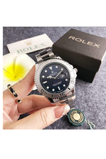 LAOBAN ساعة رجالية فاخرة من الفولاذ المقاوم للصدأ بمينا أزرق - تصميم يخت ماستر