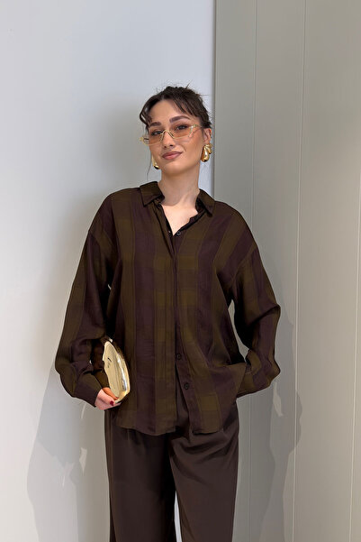 MAGARDE Premium Plaid Pattern Shirt - Khaki