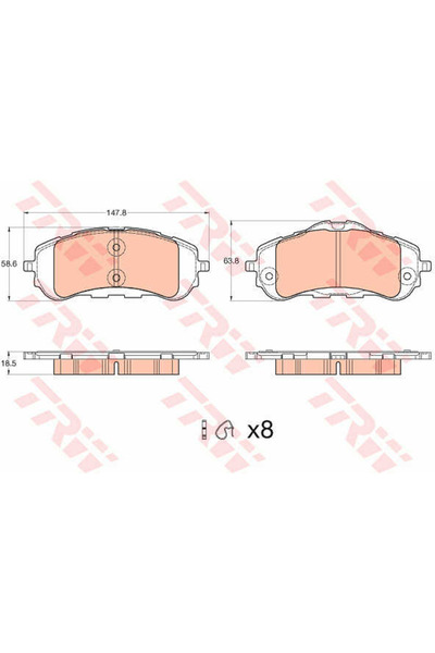 TRW Brake Pad Set, disc brake GDB2044