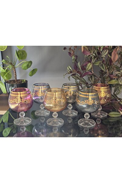 FERMATO Handmade Crystal Liza Mixed Lustered 6-Piece Presentation Cup Coffee ...