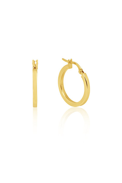 Altınkesesi 8 Ayar Altın Düz Kadın Halka Küpe 2 cm