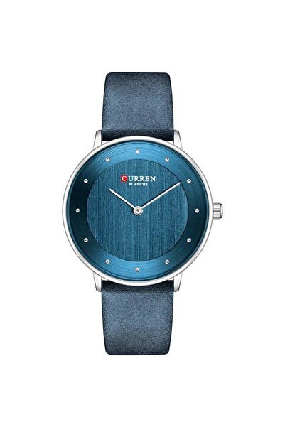 Curren Women's Leather Strap Analog Wrist Watch 9033 - 38 mm - Blue