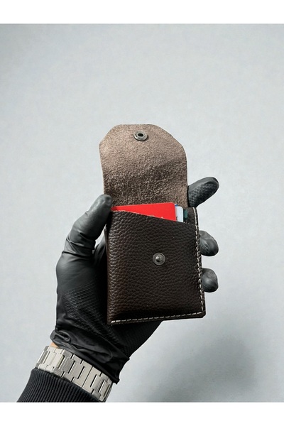 NZCLUB Стильний високоякісний гаманець-візитниця з натуральної коричневої вег...