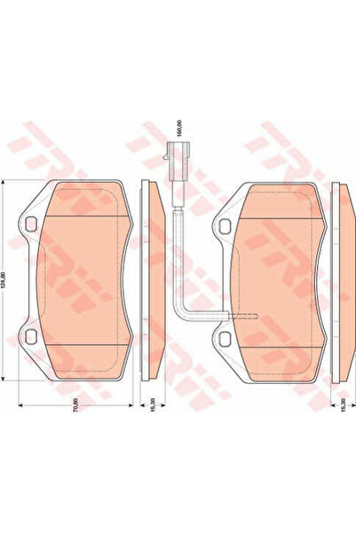 TRW Σετ τακάκια, δισκόφρενα GDB1812