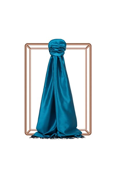 ipekevi Μεταξωτό σάλι διπλής όψης - Τιρκουάζ