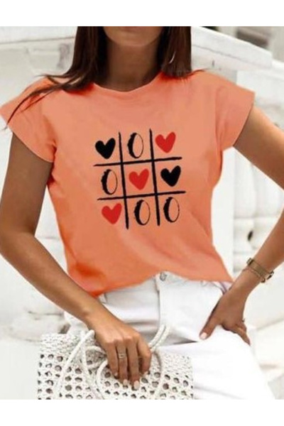 Mad Diva Tricou Orange din Bumbac X si O Love