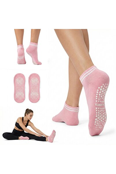 OEM Non-Slip Yoga and Pilates Socks - Cotton with Double Panel Stripes, Cushi...