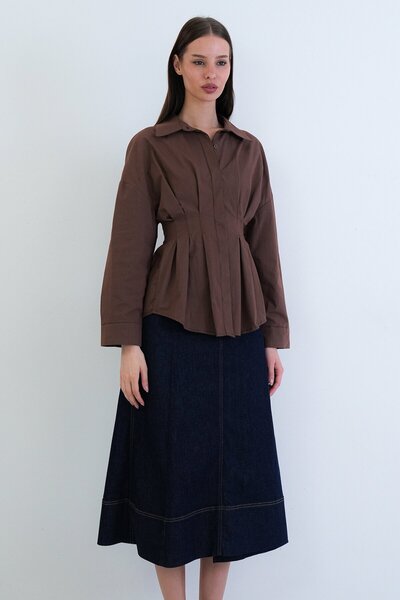 VAGGON Shirring Detailed Shirt