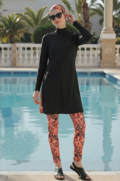 armonika 3-Piece Set (Bodysuit-Top-Bottom) Six-Piece Burkini with a Patterned...