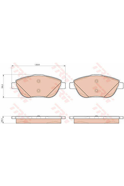 TRW Σετ τακάκια, δισκόφρενα GDB1926
