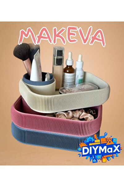 DIYMaX منظم مكياج ميكيفا ذو 3 طبقات دوارة لتنظيم مستحضرات التجميل 360 °   حام...
