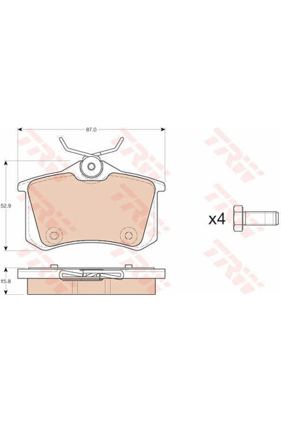 TRW Σετ τακάκια, δισκόφρενα GDB1973