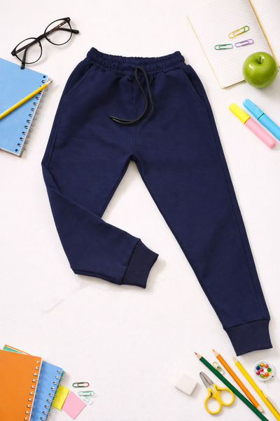 Çiggo Kids Unisex Cepli Jogger Birinci Kalite Kompak Mevsimlik Kumaş Düz Eşofman Altı