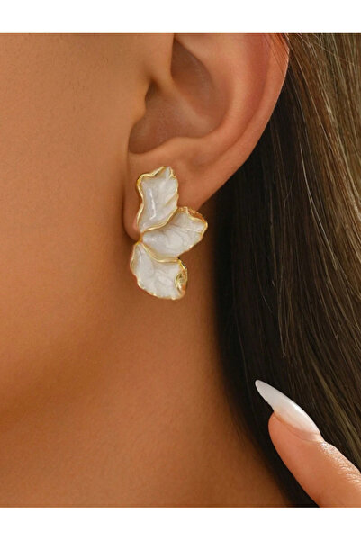 Ervalina Colorful Enamel Half Leaf Earrings