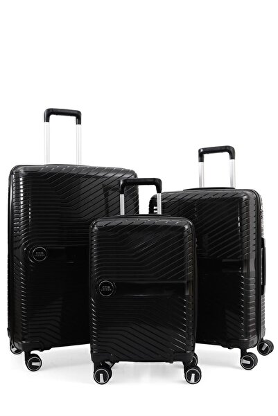 ÇÇS 5239 POLİPROPİLEN KIRILMAZ 3 LÜ SET VALİZ BÜYÜK ORTA KABİN