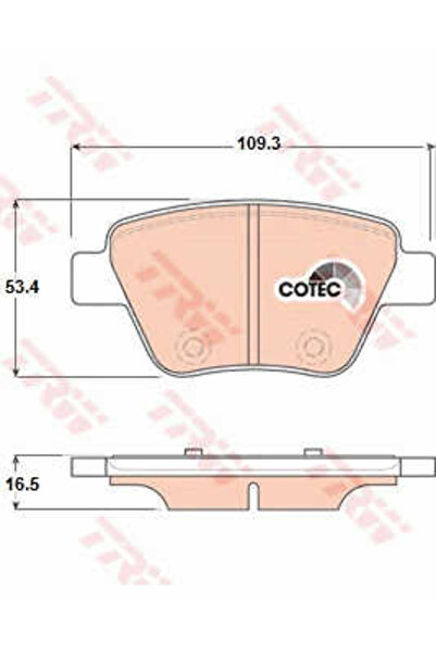TRW Σετ τακάκια, δισκόφρενα GDB1841