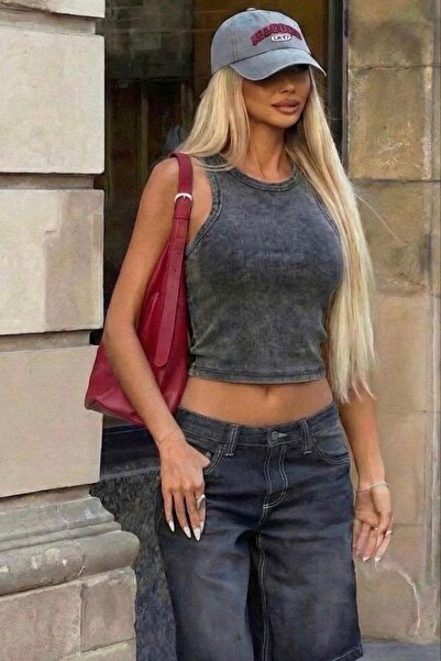 Noi Belis Washable Crop Length Halter Neck Knitted Blouse Ss26Bz0013