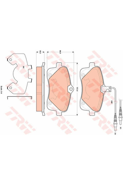 TRW Set plăcuțe de frână, frână cu disc GDB1895