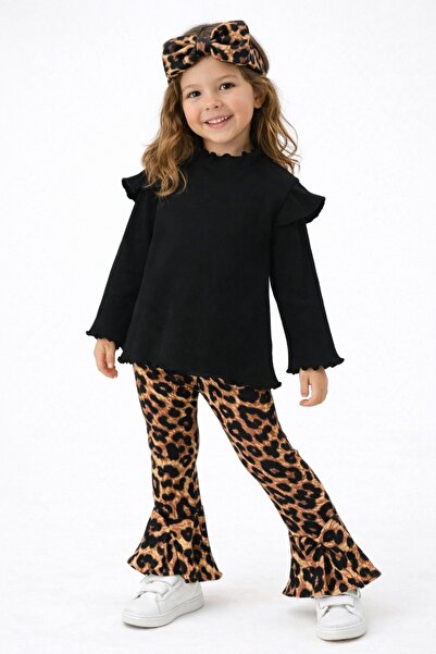 eymwes Κοριτσάκι Παιδί Ισπανικό Μπαντάνα Λεοπάρ Σετ