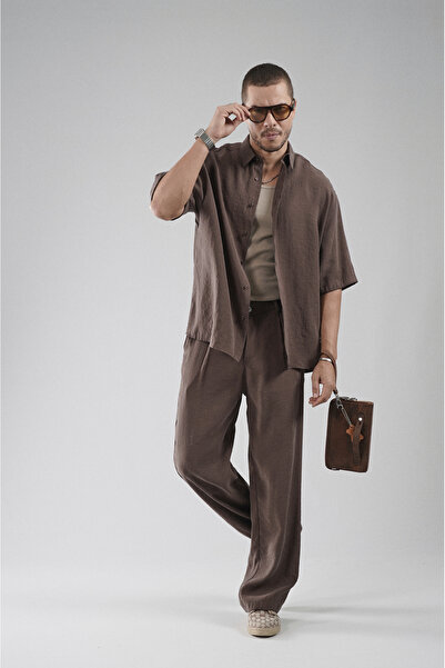 Butik Trend Biz Oversize Fit Men's Modal Pants Shirt Bottom Top Set