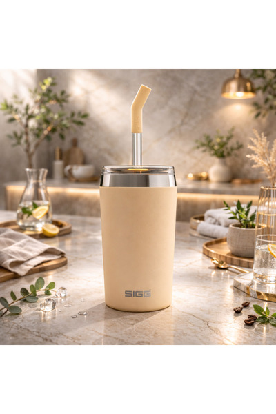 SIGG Helia 0.45L Vacuum Insulated Steel Thermos Mug Salmon Color 1 Piece with...