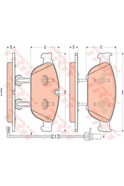 TRW Set plăcuțe de frână, frână cu disc GDB1897