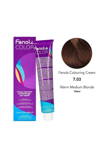 Fanola Hair Coloring Cream 7.03 Warm Medium Blonde