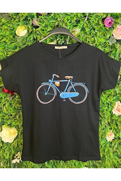 Mad Diva Tricou Negru din Bumbac cu Imprimeu Funny