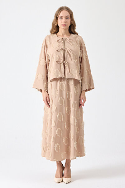 VAVİNOR Tassel Detailed Skirt Blouse Set - Beige