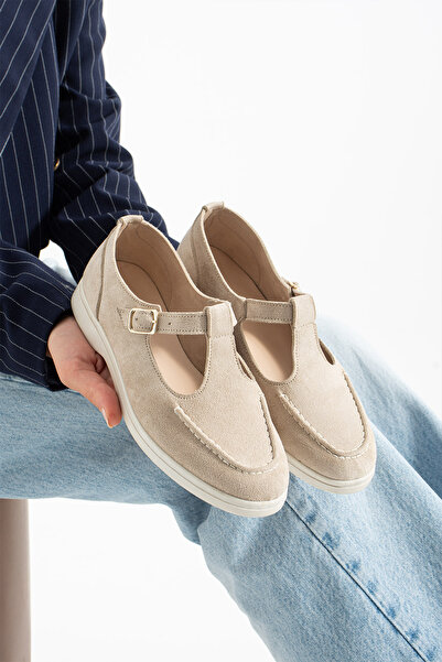 SHOW LİFE Stylish Women's T-Strap Ballerina Comfortable Daily Shoes