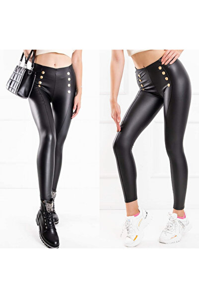 Mad Diva Padded Leather Leather with Gold Buttons