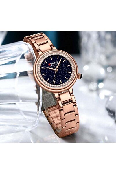 Curren Fashion Women Watch Rose Shell Black Lady Girl Wristwatch Stainless St...