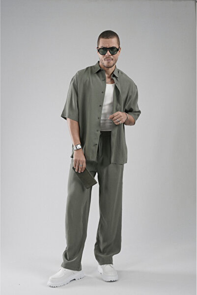 Butik Trend Biz Oversize Fit Men's Modal Pants Shirt Bottom Top Set