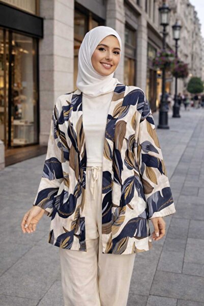 forte bella Ethnic Patterned Hijab Mini Kimono