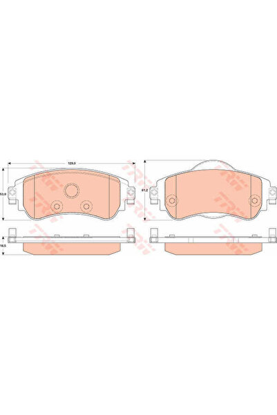 TRW Set plăcuțe de frână, frână cu disc Gdb1917 Citron C4 II/C4 II Box/ Hatch...