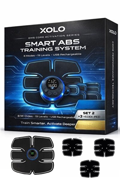 xolo Smart ABS EMS Karın Kası Çalıştırıcı 1 Tam Cihaz 5 Yedek Ped Set5