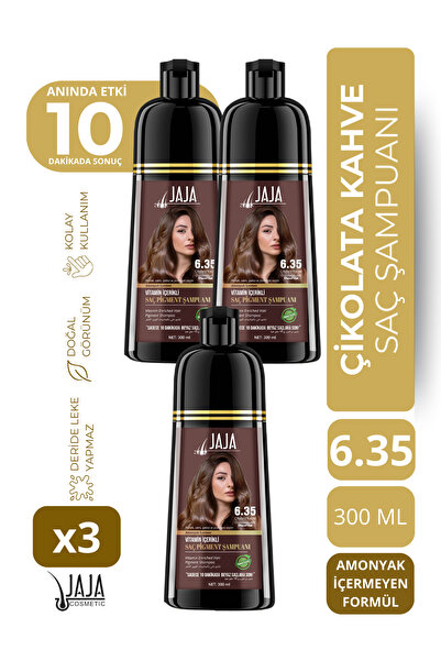 Jaja Çikolata Kahve Chocolate Brown Saç Pigment Şampuanı 6.35 | 300 ML x 3 Ad...