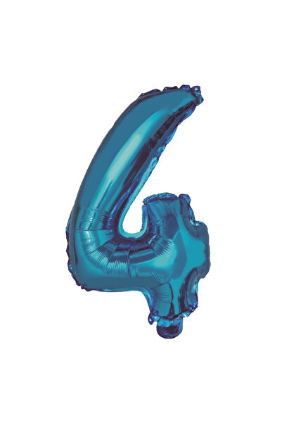 Mirific Party Party Balloon, Blue Metallic Foil, 40 cm, Number 4