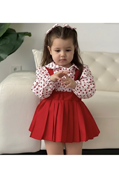 Tinypeople طقم فستان احتفالي للفتيات، طقم فستان للفتيات على شكل قلب، فستان حف...
