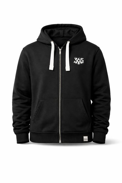 satranc365 "Endgame" Piyon Baskılı Siyah Fermuarlı Hoodie - Kapüşonlu Sweatshirt