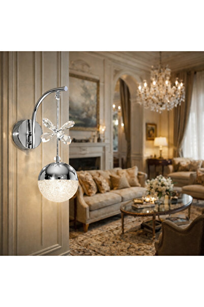 Mikro Aydınlatma Modern Dekoratif Salon Yatak odası Otel Duvar Ledli Krom Kap...