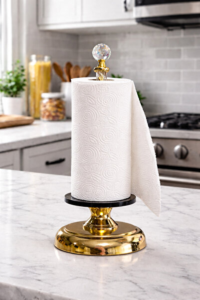 MİS KİTCHEN Premium Metal Paper Towel Holder with Crystal Detail, Countertop ...