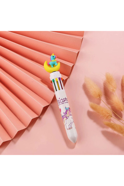 1way Multi-colored pen with a 3D unicorn design