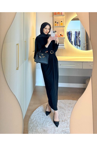Adalenna Moda Şık Tokalı Sandy Elbise